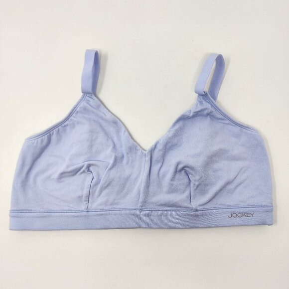 Lot 3 Jockey Womens XL Seamfree Bralettes Bra Striped Lined Wire Free 1 Cotton - Picture 10 of 12